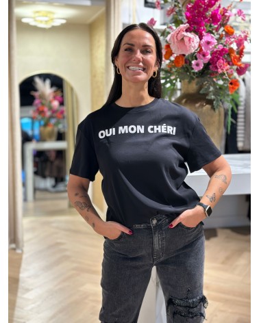 T-Shirt Oui Mon Cheri Zwart