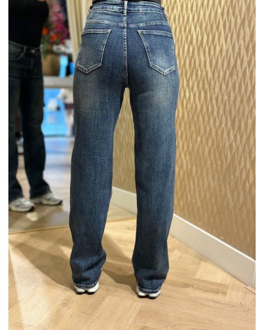 Damesbroek Hello Miss Jeans Recht Model Donkere Wassing