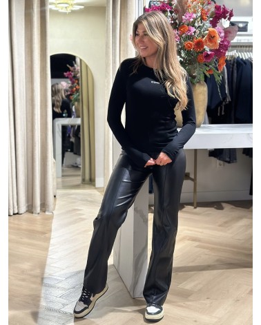 Broek Leatherlook Britt Zwart