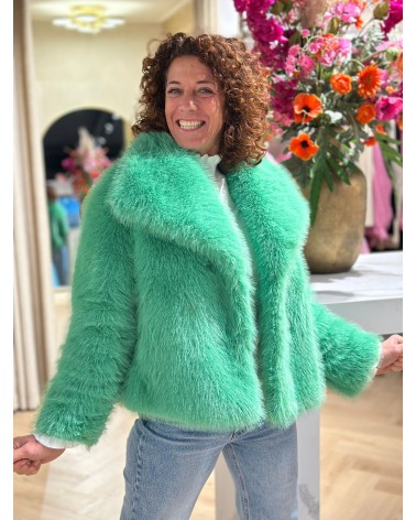 Jas Fake Fur zacht trendy colorful