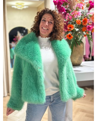 Jas Fake Fur zacht trendy colorful