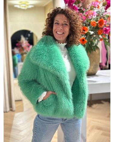 Jas Fake Fur zacht trendy colorful