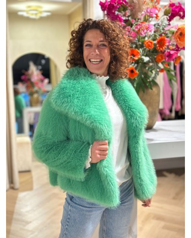 Jas Fake Fur zacht trendy colorful