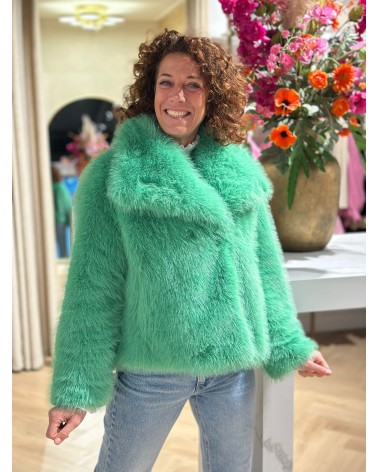 Jas Fake Fur zacht trendy colorful