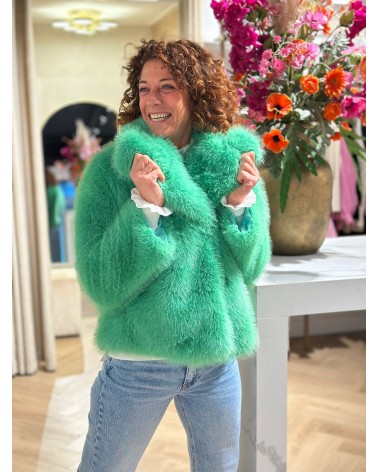 Jas Fake Fur zacht trendy colorful