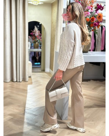 Broek Leatherbroek Britt Taupe