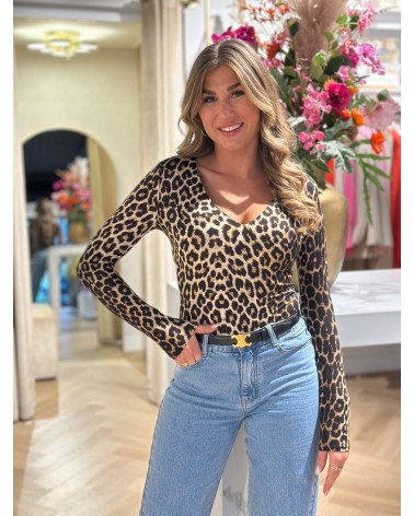 Body V Leopard Lange Mouw travelstof stijlvol basic