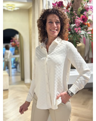 Blouse Luca Creme Luxe Tijdloos Elegant damesmode