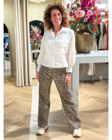 Broek Leopard Print Wide Leg