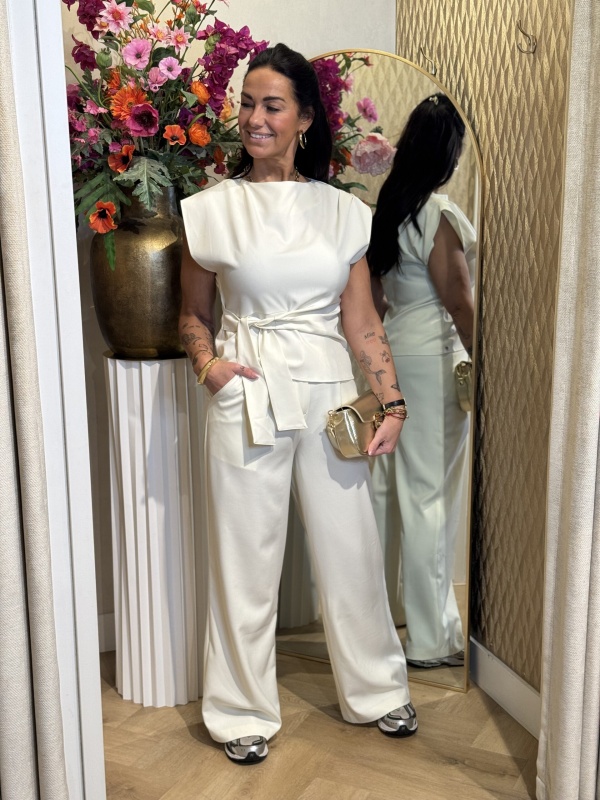 Pantalon Gris Creme