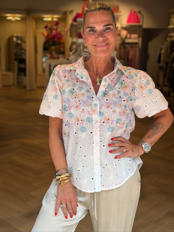 Blouse Flower Wit