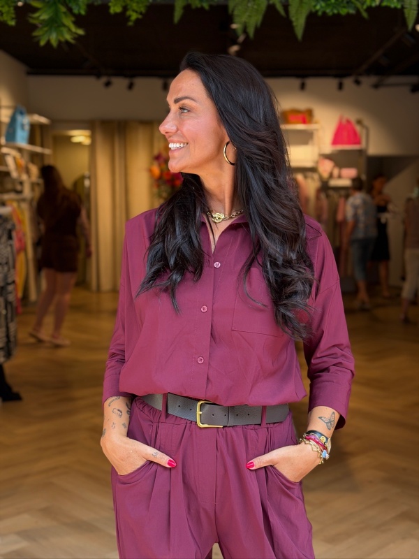 Blouse Isadee Driekwart Mouw Bordeaux