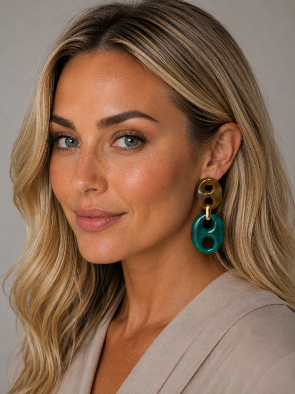 Oorbellen Siena Camel - Groen