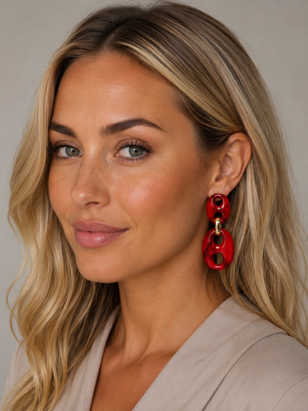 Oorbellen Siena Rood