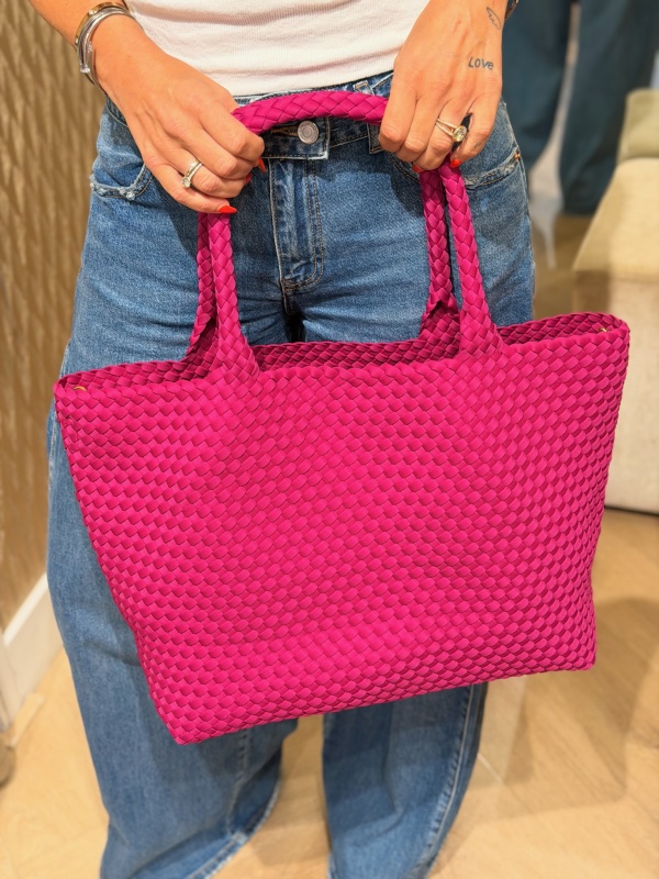 Tas Braided Big Shopper Magenta