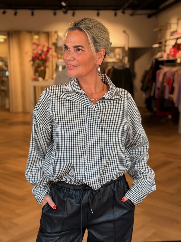 Jacket Ruitpatroon Zwart Wit