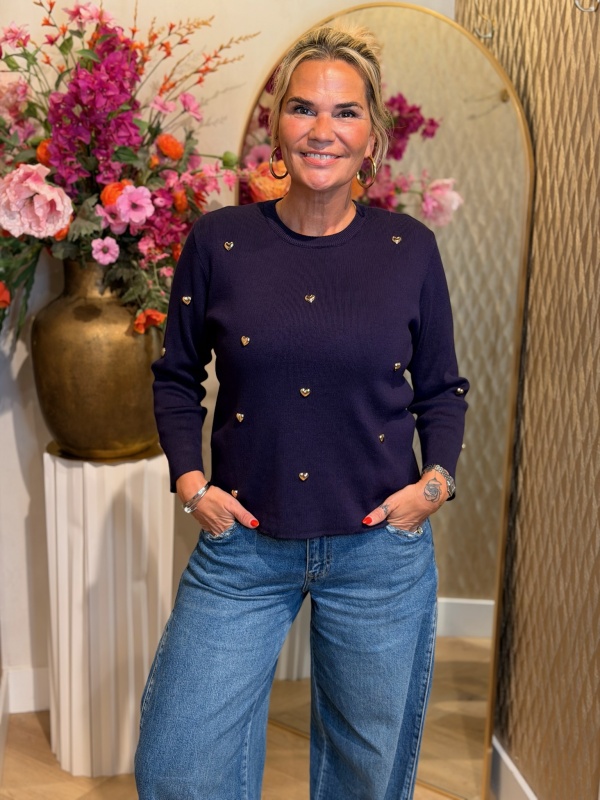 Top Heart Longsleeve Donker Paars