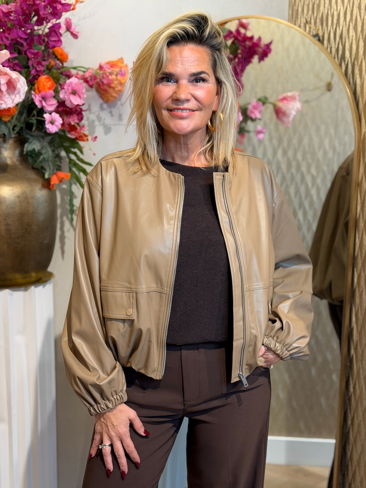 Jacket Leatherlook Ambika Camel - Afbeelding 3