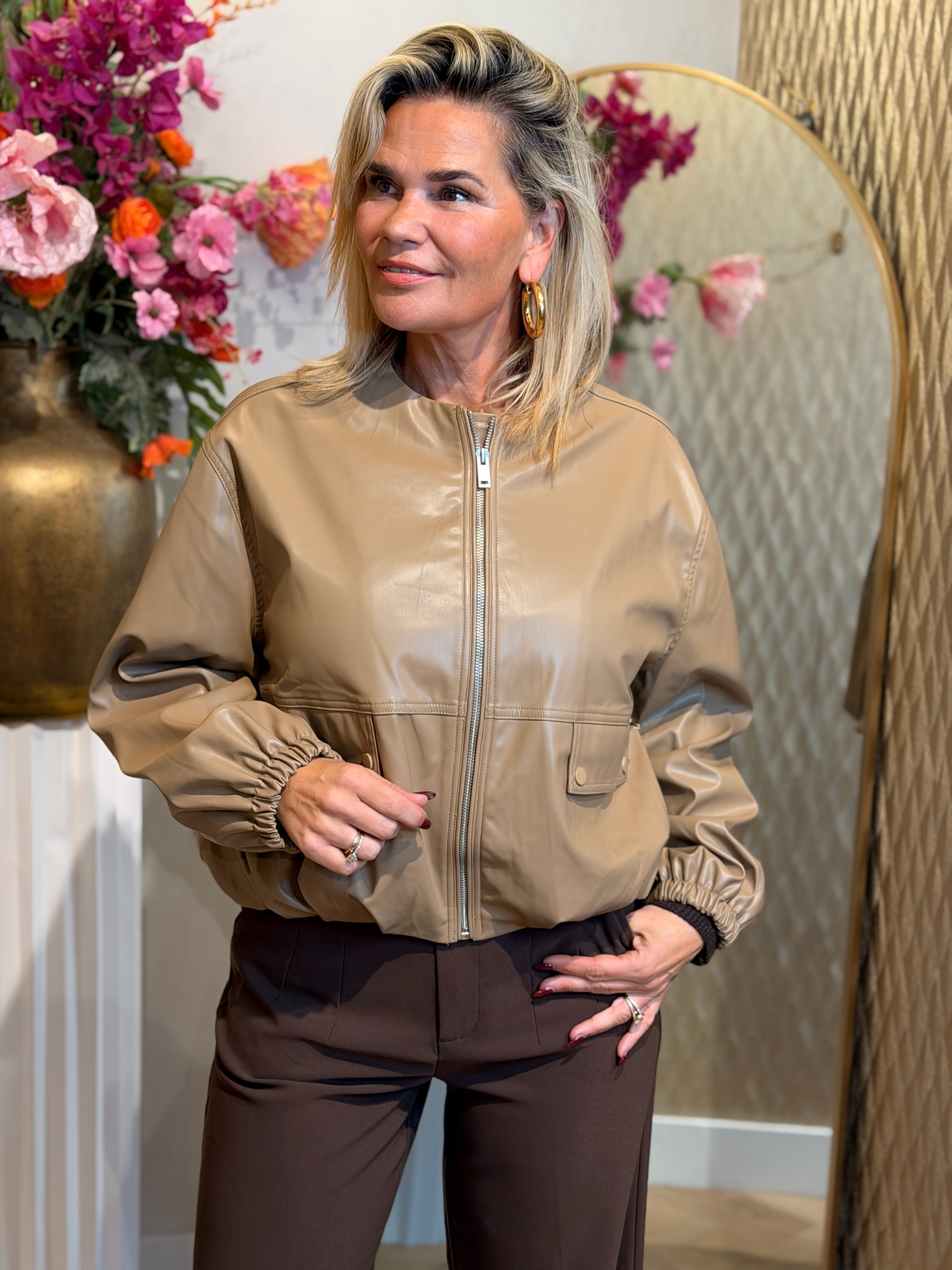 Jacket Leatherlook Ambika Camel - Afbeelding 8