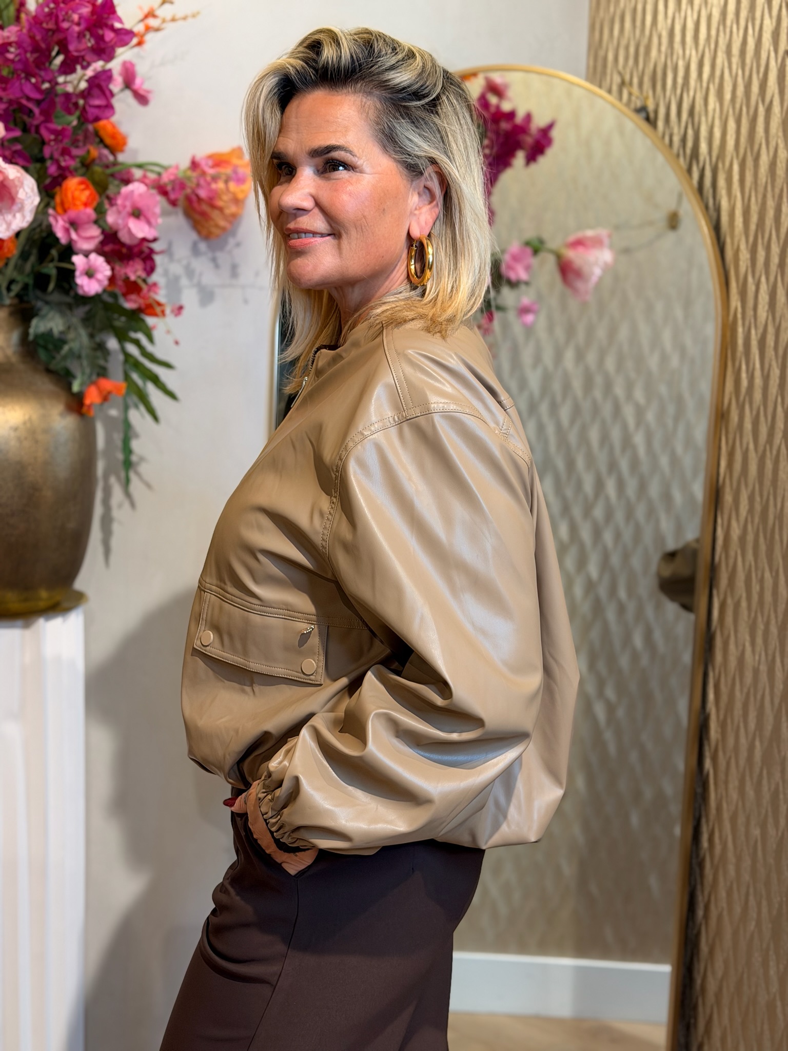 Jacket Leatherlook Ambika Camel - Afbeelding 5