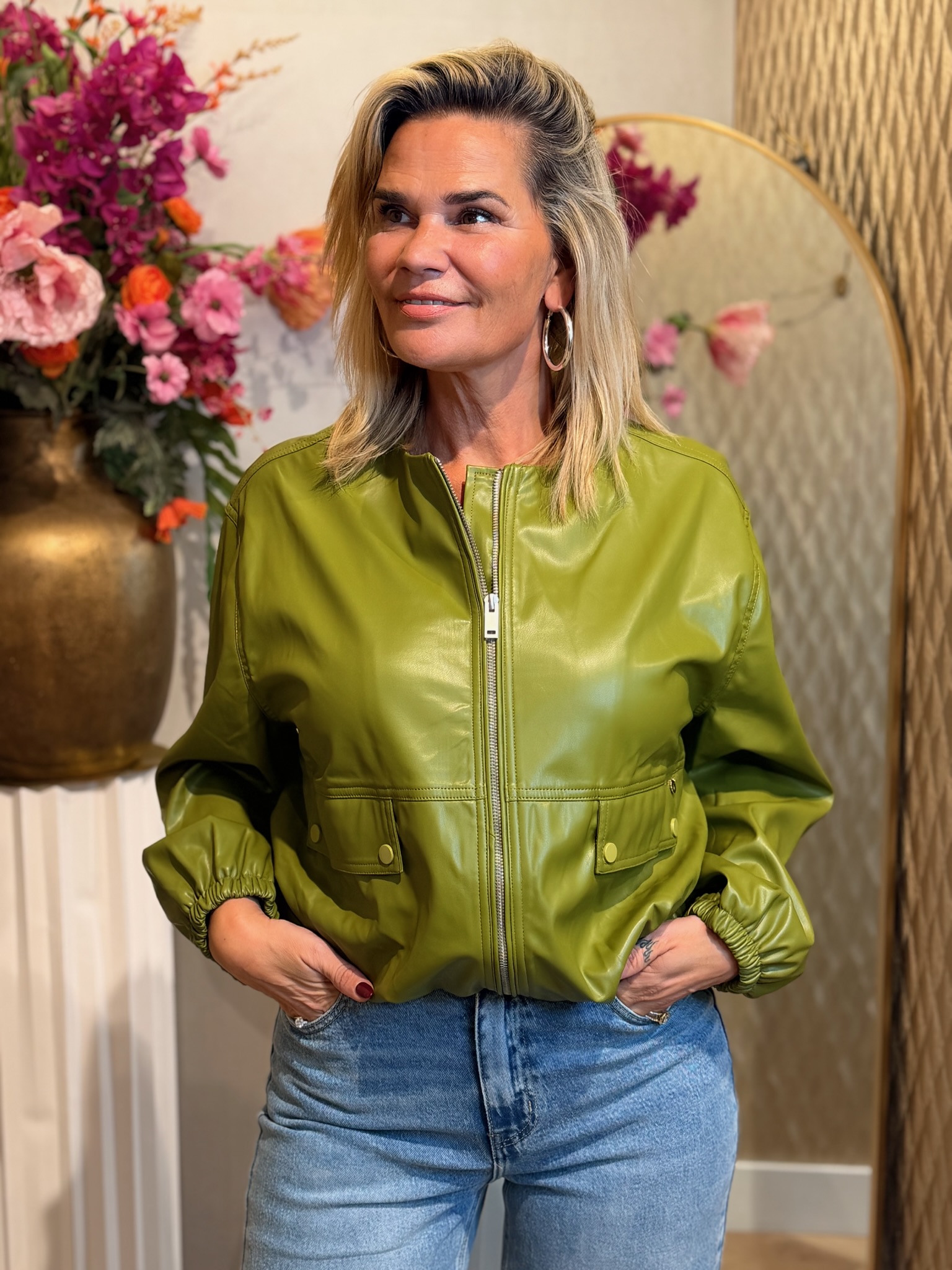 Jacket Leatherlook Ambika Tess Groen - Afbeelding 4