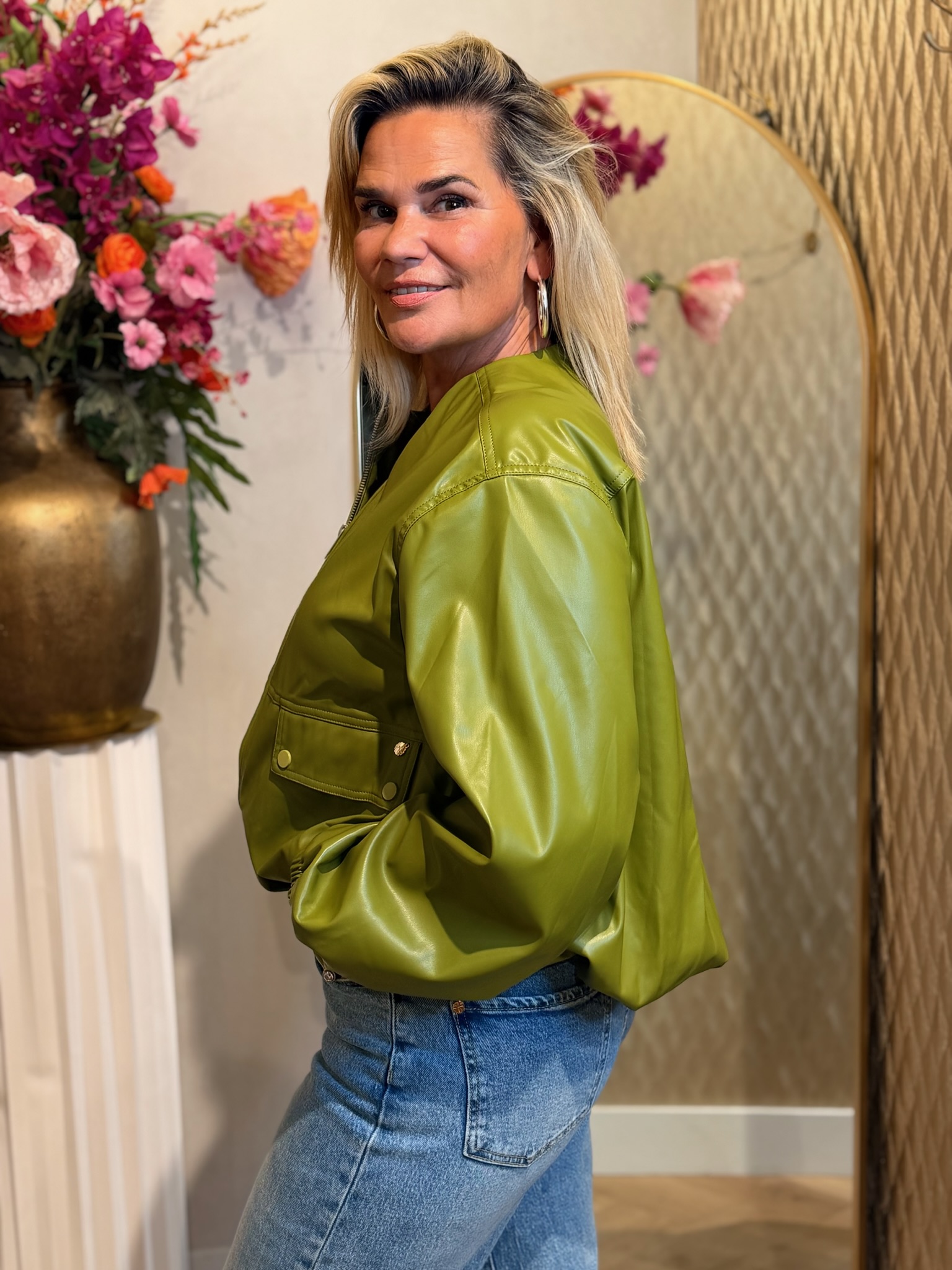 Jacket Leatherlook Ambika Tess Groen - Afbeelding 5