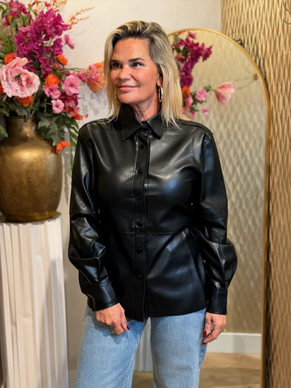 Blouse Leatherlook Ambika Leia Zwart