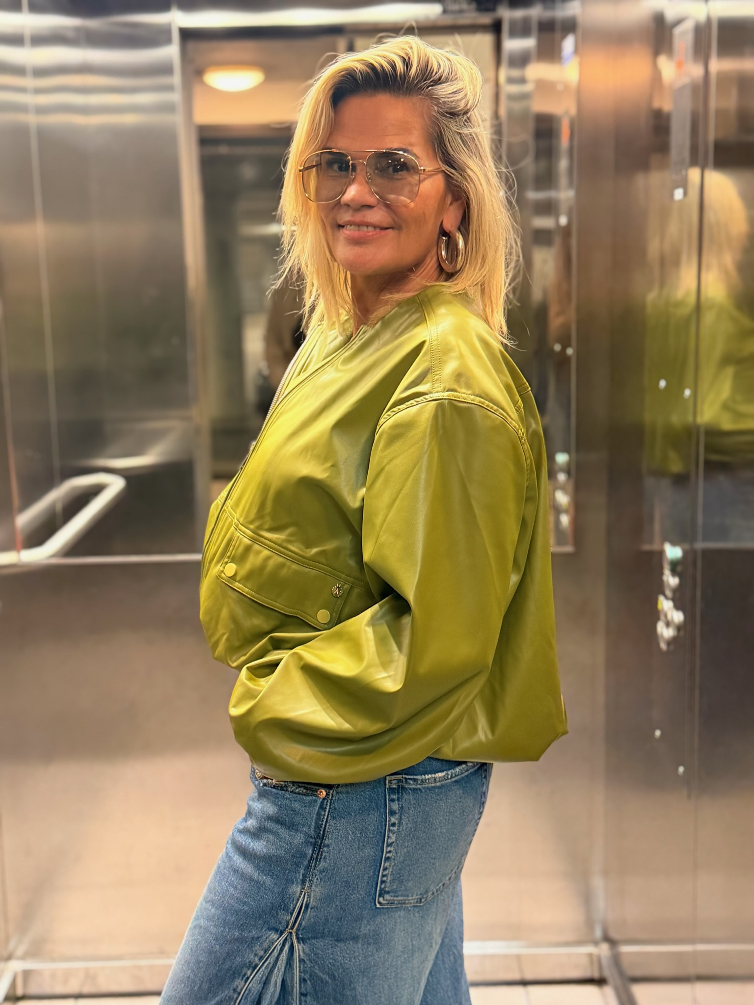 Jacket Leatherlook Ambika Tess Groen - Afbeelding 2
