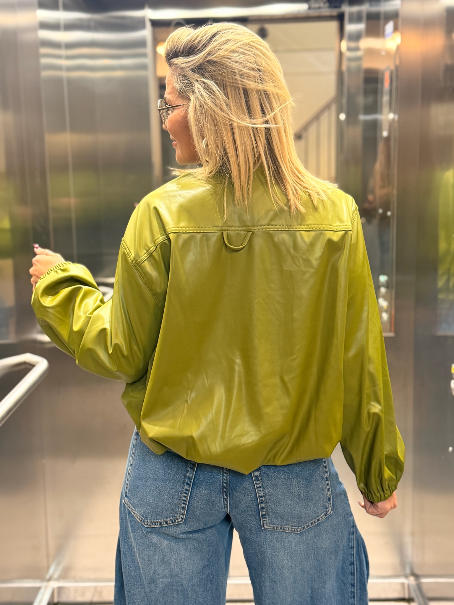 Jacket Leatherlook Ambika Tess Groen - Afbeelding 3