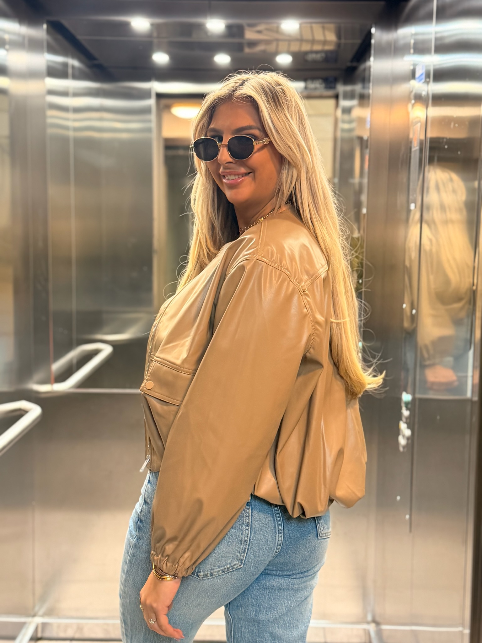 Jacket Leatherlook Ambika Camel - Afbeelding 6
