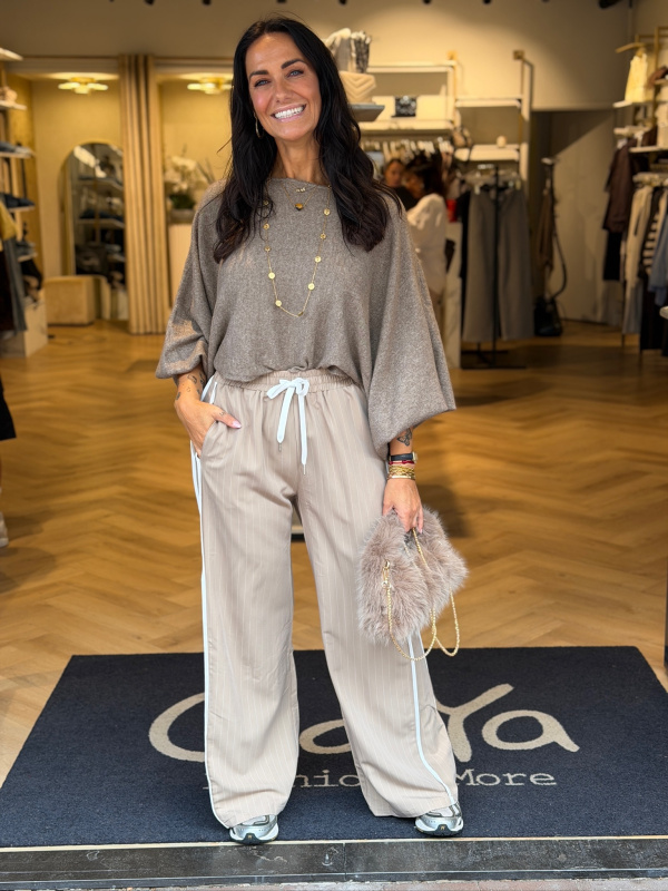 Broek Krijtstreep Beige