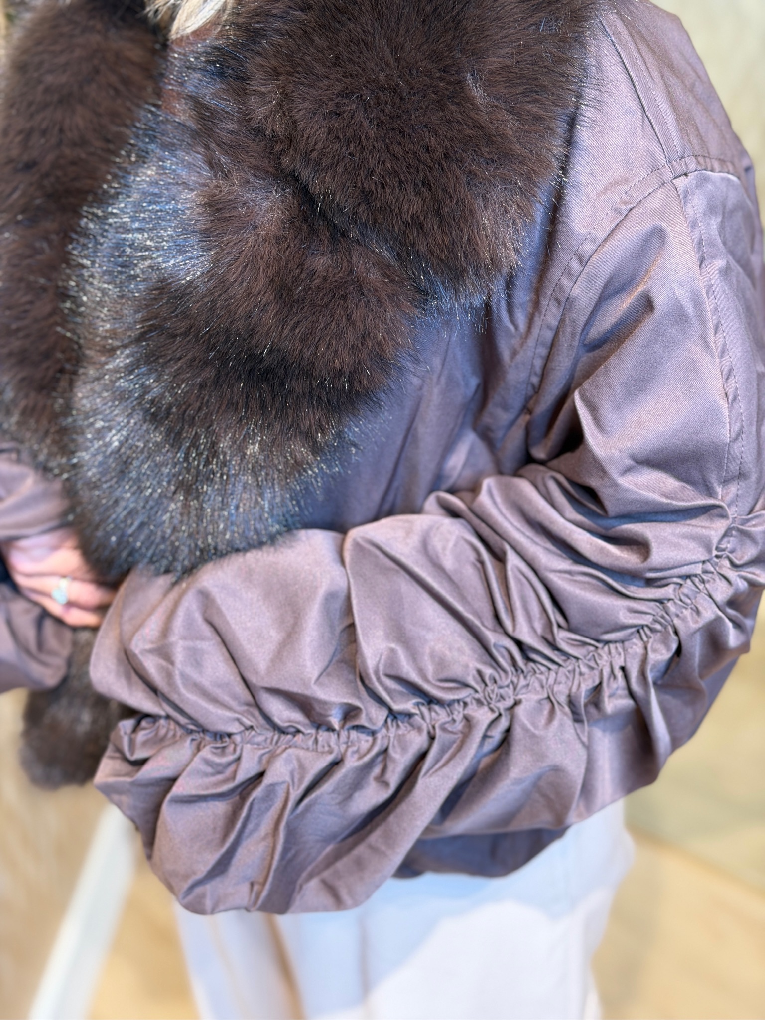 Jacket Bomber Faux Fur - Bruin - Afbeelding 3