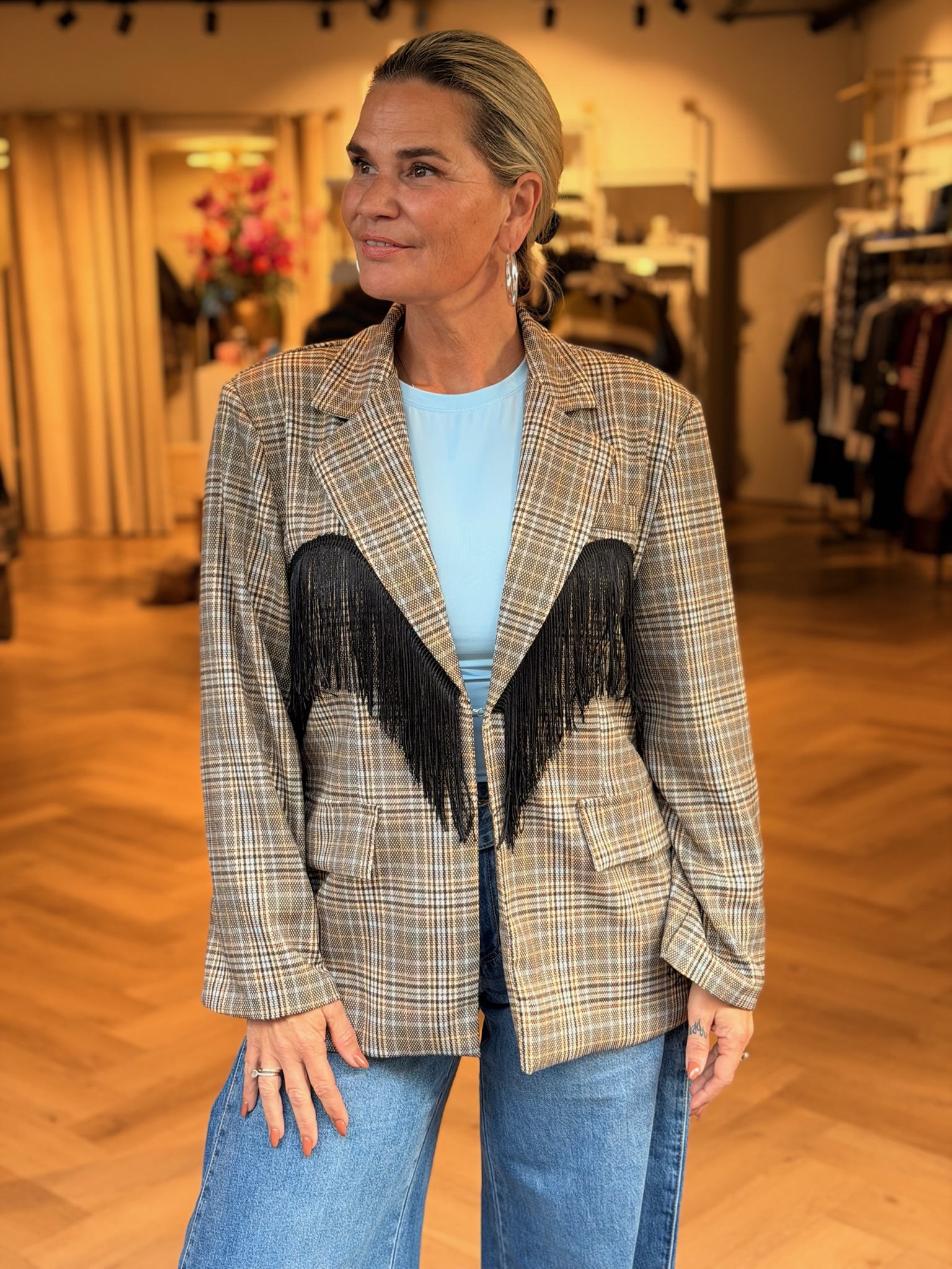 Blazer Riva Ruit Franje - Afbeelding 5
