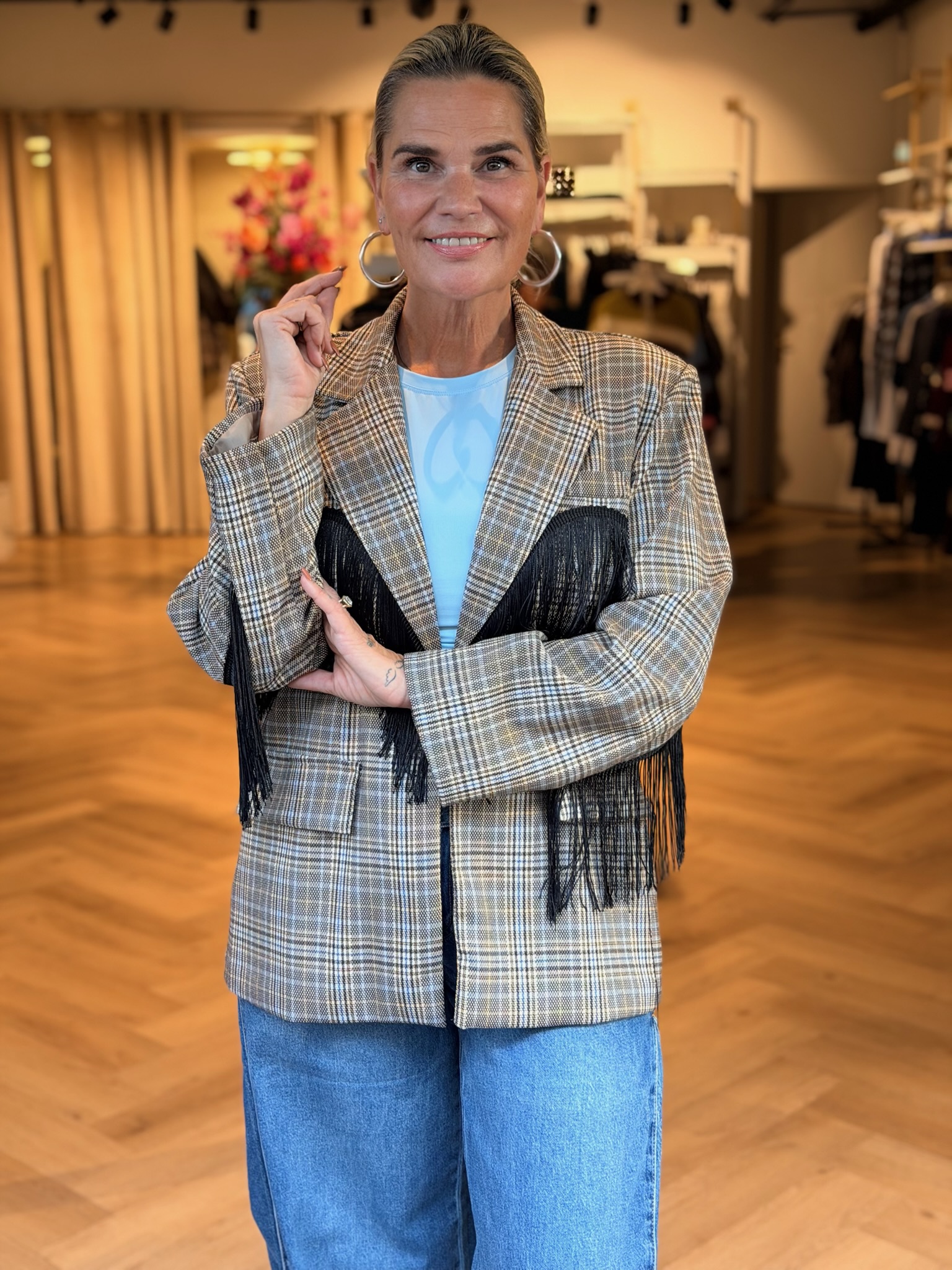 Blazer Riva Ruit Franje - Afbeelding 2
