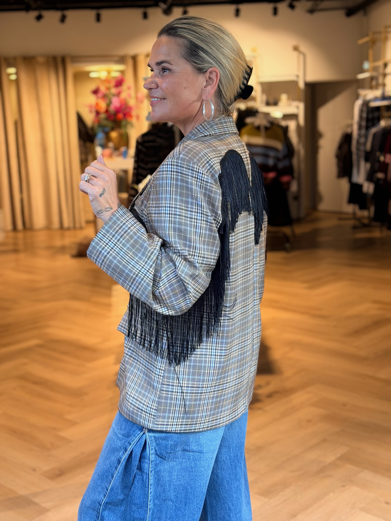 Blazer Riva Ruit Franje - Afbeelding 4
