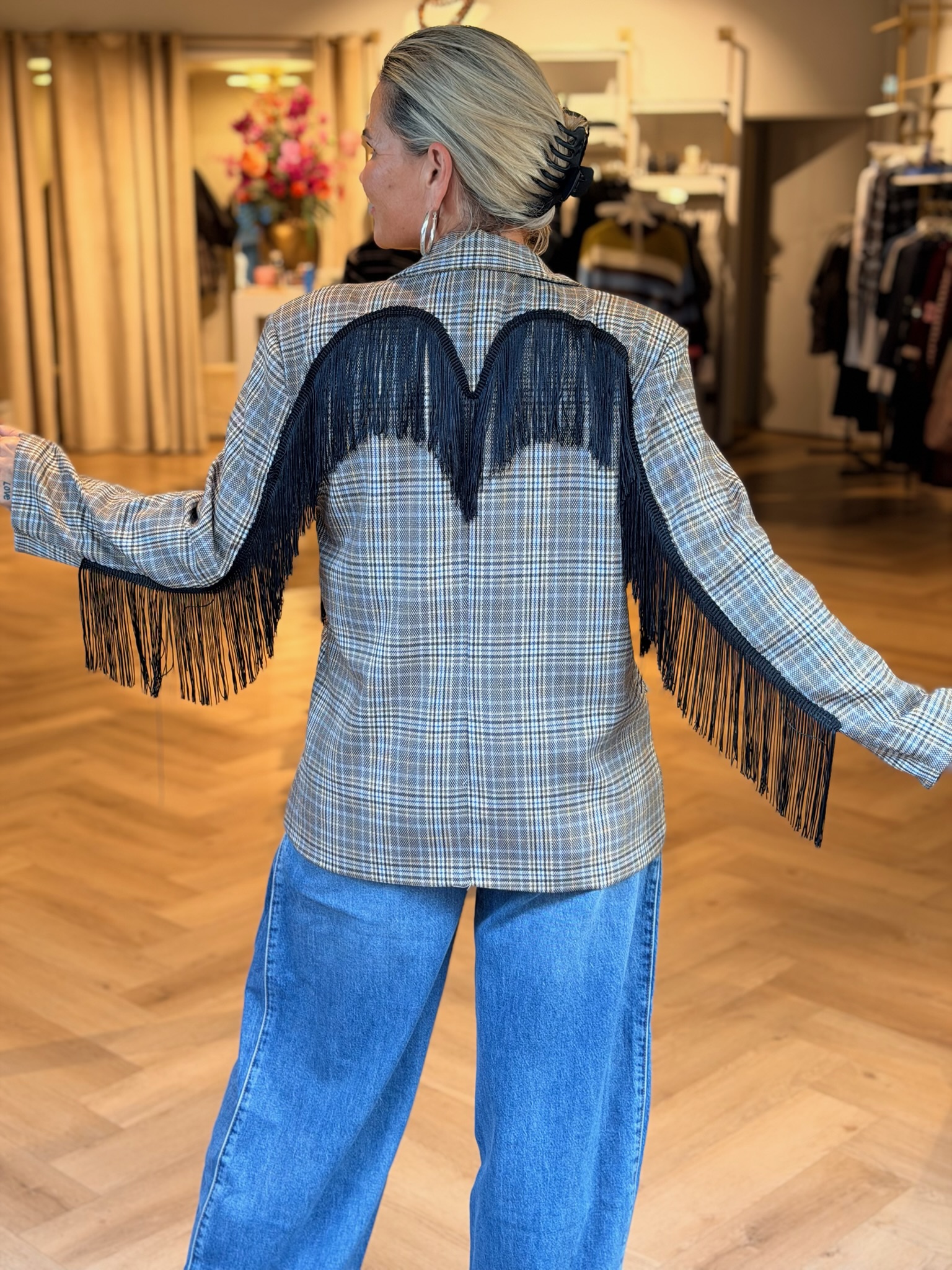 Blazer Riva Ruit Franje - Afbeelding 3